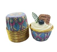 Pirottini per torte, Pirottini for Muffin E Cupcake In Alluminio Multicolor 50 pz(Red)