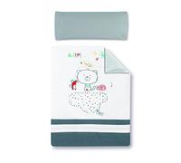 Pirulos 77213420 - Copripiumino con federa 120 x 150 be happy, colore: Bianco/Grigio