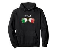 Pisa Italy Vintage Flag Sunglasses Felpa con Cappuccio