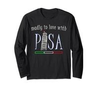 Pisa, la torre pendente, disegnata a mano, Italia amore Maglia a Manica