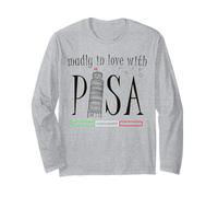Pisa, la torre pendente, disegnata a mano, Italia amore Maglia a Manica
