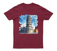 Pisa Leaning Tower Italian Landmark Travel Maglietta da uomo maglietta da...