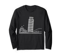 Pisa Linee Arte Viaggiatore Maglia a Manica