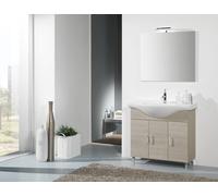 Pisa mobile bagno a terra 85X185X48 finitura laccato bianco lucido/rovere scuro/larice : Finitura - rovere scuro