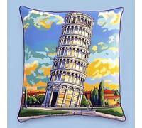 Pisa - Set da ricamo a punto croce, per adulti, per principianti, 45 x 45 cm, in ardesia