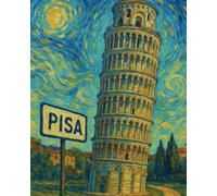 Pisa van Gogh style notebook | 8x10 lined 100 pages | love Pisa souvenir Italian journal notepad | get it done notebook