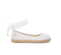 Pisamonas Ballerine Bambina di Lino con Nastri E Iuta Misurare 31 Colore Bianco