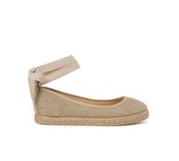 Pisamonas Ballerine Bambina di Lino con Nastri E Iuta Misurare 35 Colore Beige