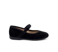 Pisamonas Ballerine con Cinturino Bambina Velluto Lucido Bottone Misurare 30 Colore Nero