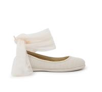 Pisamonas Ballerine con Cinturino Lino Fiocco Tulle Misurare 35 Colore Ecru