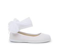 Pisamonas Ballerine con Cinturino Lino Fiocco Tulle Misurare 33 Colore Bianco