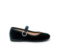 Pisamonas Ballerine con Cinturino Velluto Fibbia Gioiello Misurare 26 Colore Verde