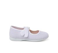 Pisamonas Ballerine di Lino Chiusura Fiocco Grosgrain Misurare 37 Colore Bianco