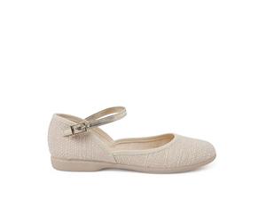 Pisamonas Ballerine scollate Tipo Lino con Cinturino metalizzato
