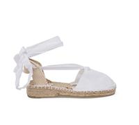 Pisamonas Espadrillas con Lacci per Bambine Tinta Unita Misurare 25 Colore Bianco