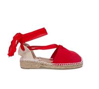 Pisamonas Espadrillas con Lacci per Bambine Tinta Unita Misurare 40 Colore Rosso