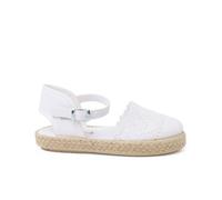 Pisamonas Espadrillas Ricamate per Bambine con Fibbia Size 19 Color Bianco
