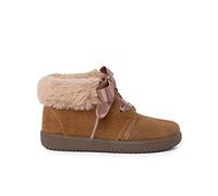 Pisamonas Stivaletti Bambina Scamosciati Collo Pelliccia Lacci Raso