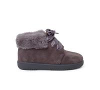 Pisamonas Stivaletti Bambina Scamosciati Collo Pelliccia Lacci Raso Misurare 21 Colore Grigio