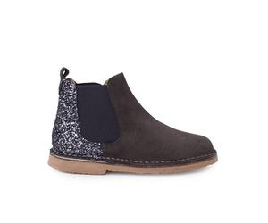 Pisamonas Stivaletti Bambina Scamosciati con Tallone Glitter Misurare 38 Colore Grigio Scuro