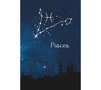 Pisces Constellation Journal Notebook - Night Sky with Landscape Silhouette: 6"x9" Paperback College Ruled Composition Notebook, 120 lined pages, ... March Birthday Gift (February 19 - March 20)