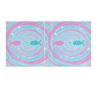 Pisces Scratching Style - Raccoglitori a 3 anelli con blocco per appunti, 1 confezione da 200 fogli, colore: rosa e blu