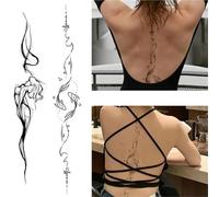 Pisces Spine Waterproof Temporary Tattoo, Lasting 1-2 Weeks, Realistic Semi-Permanent Fake Tattoos(2pcs)