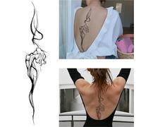 Pisces Spine Waterproof Temporary Tattoo, Lasting 1-2 Weeks, Realistic Semi-Permanent Fake Tattoos(HJ-006)