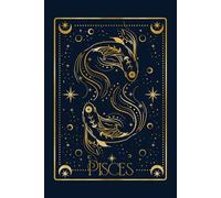 Pisces Star Sign Bullet Grid Journal for Astrology & Zodiac Lovers - Navy Blue and Gold