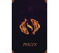 Pisces Zodiac-Themed Notebook: Journal with Blue and Purple Lined Pages, Faded Pisces Logo