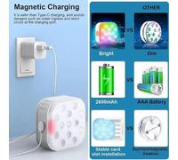 Piscina a LED Che Cambia Colore IP68 Implooteo Impermeabile RGB Light Light Light with Remote Control 16 Colori 6 modalità dinamica Carica Magnetica Timer per Le vasche da Bagno