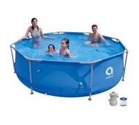 Avenli Piscina Fuoriterra Rotonda con Struttura in Acciaio Cm 300x76 Azzurra con Pompa Filtro Inclusa