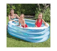 PISCINA BABY OVALE 3 ANELLI TRASPARENTE 163 X 107 X 46 CM PESCI SUL FONDO 57482