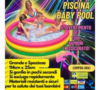 PISCINA BABY POOL sito ufficiale per bambini gonfiabile anni 5 6 grande 3 anelli