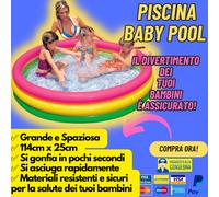 PISCINA BABY POOL sito ufficiale per bambini gonfiabile anni 5 6 grande 3 anelli