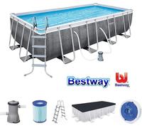 PISCINA BESTWAY POWER STEEL FUORITERRA 488X244X122H RETTANGOLARE FULL OPTIONAL