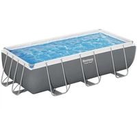 Piscina Bestway Rettangolare Power Steel Frame Colore Grigio Scuro 4.04x2.01x1 M