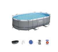 PISCINA BESTWAY STEEL PRO MAX C/TELAIO E POMPA OVALE 488X305XH107 - Cod. 56448