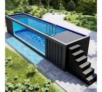 Piscina con contenitore da 20 piedi Piscine interrate moderne Costruzione personalizzata in fibra di vetro, piscina all'aperto per villa, resort e spazi di relax privati