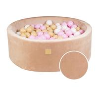 Piscina con palline morbida Meowbaby per bambini e neonati - Piscina interna/esterna 90 x 30 cm con palline (200 pezzi) - Attrezzatura per parco giochi (Sabbia: Rosa pastello/Bianco/Beige)
