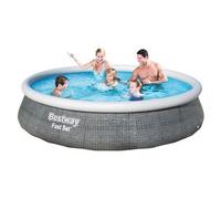 Bestway Fast Set Piscina Autoportante Rotonda mis. 396xh84 cm - colore effetto rattan - con pompa a filtro