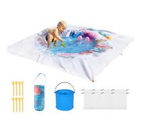 Piscina da spiaggia, portatile, pieghevole, impermeabile, a prova di sabbia, 1,8 x 1,8 m, piscina per bambini, picnic, campeggio, giochi d'acqua