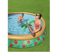 ¿Piscina elevada de Fast Set? diámetro 457 x 84 cm con filtro de cartucho y fuente integrada, decoración floral