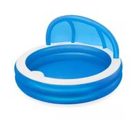 PISCINA FAMILIARE 241X241X140 CM GONFIABILE ROTONDA CON TETTUCCIO SEDUTA 54337