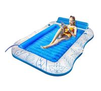 Piscina Floats | Inflatable Floating Water Hammock| Floating Lounger with Cup Holder for Tanning Pool River Beach Vacation Travel Water Play | Piscina Floats for Adults | Inflating Water Lounger Mat