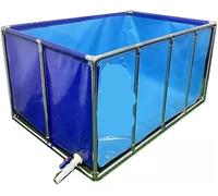 Piscina for acquario trasparente fuori terra durevole - Stagno for pesci in PVC con struttura in acciaio for Koi e pesci rossi(150x100x71cm)