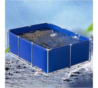 Piscina for laghetto for pesci in tela PVC da 1 pezzo con valvola di scarico - Serbatoio di contenimento temporaneo multifunzionale for la vita acquatica e lo stoccaggio dell'acqua(Blue,150x100x40cm)