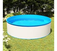 vidaXL Piscina Fuori Terra Vasca da Giardino Robusta Resistente Famiglia Divertimento Acqua 350x90 cm Bianca Struttura in Acciaio e PVC
