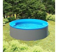 Piscina Fuori Terra 350x90 cm Grigio,Casa e Giardino,Piscine e spa,Piscine-92808
