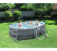 PISCINA FUORI TERRA BESTWAY OVALE COMPLETA 56620 427x290x100m 7250 lt Col GRIGIO